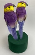 Gros oiseaux x 2 sur pique mauve.