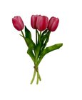 Bouquet de 4 tulipes rose artificielles.