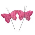 Papillons Rose pâle sur Tige x 2
