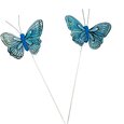 Mini Papillons Bleu sur Tige x 2.
