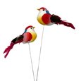Oiseau sur tige Rouge x 2