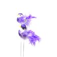 Oiseau sur tige mauve x 2