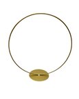 Cercle (anneau) doré, sur base métallique.