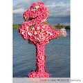 Flament Rose 3D en mousse OASIS pour fleurs fraiche sur pied.