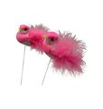 Oiseau sur tige rose x 2