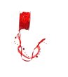 Ruban de satin sur guirlande de Perles rouge