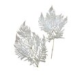 Lot de 2 feuilles de fougères stabilisées couleur blanche.