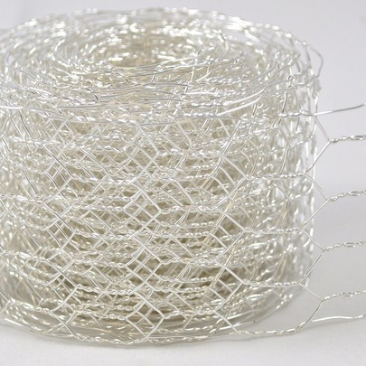 Ruban grillage fil métal coloris argent par 5 m