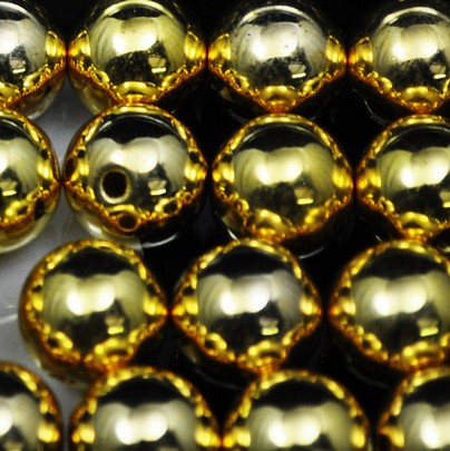 Perle 14 mm coloris Or brillant par 35