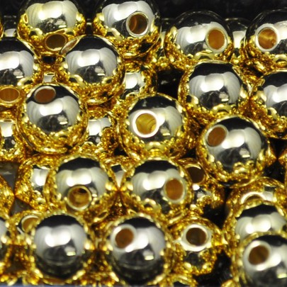 Perle métallique 10 mm coloris Or par 120