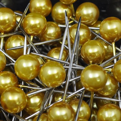 Epingle à tête coloris OR 50 pces Diam 10 mm x 60 mm