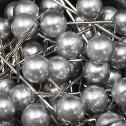 Epingle à tête xxl coloris Argent 20 pces Diam 15 mm x 75 mm 