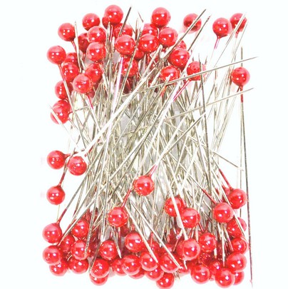 Epingle à tête coloris Rouge 100 pces Diam 6 mm x65 mm