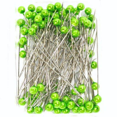 Epingle à tête coloris Vert Anis 100 pces Diam 6 mm x 65 mm