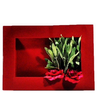 Cadre végétal rectangle à garnir coloris Rouge.