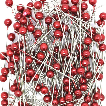 Epingle à tête coloris Rouge 150 pces Diam 4 mm x 40 mm