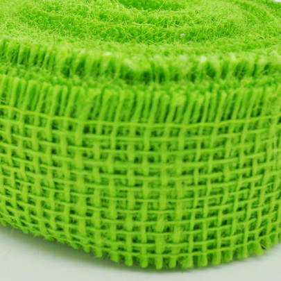 Ruban jute coloris Vert anis par 5 mètres