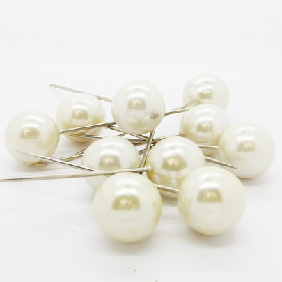 Epingle à tête xxl coloris Ivoire 10 pces Diam 15 mm x 60 mm