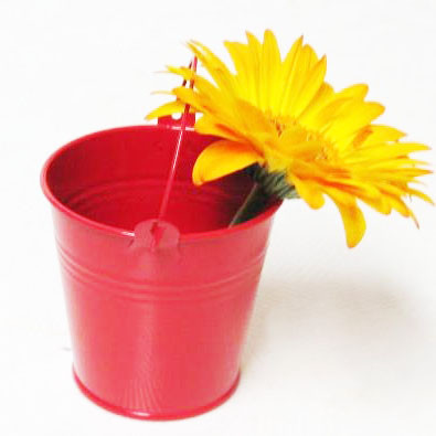 Seau zinc laqué Diamètre 9 cm couleur rouge