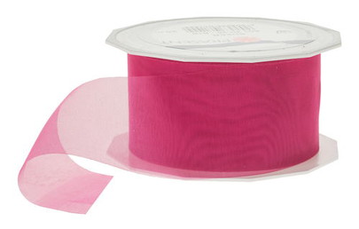 Ruban Organdi 40 mm coloris Fuchsia par 20 mètres