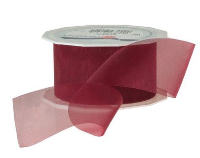 Ruban Organdi 40 mm coloris Bordeaux par 20 mètres