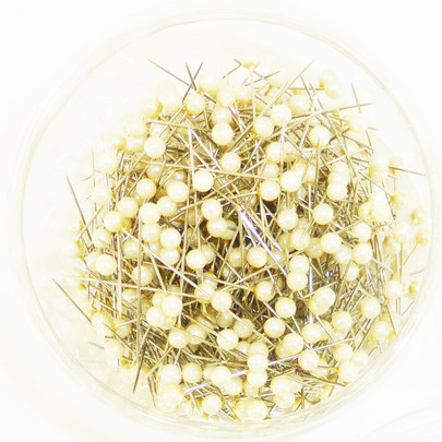 Epingle à tête coloris Ivoire 500 pces Diam 6 mm x 65 mm