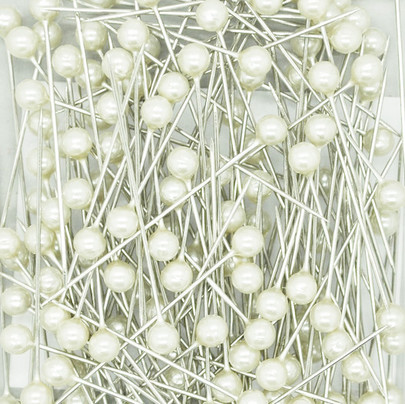 Epingle à tête coloris Blanc 150 pces Diam 4 mm x 40 mm