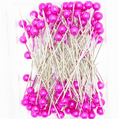 Epingle à tête coloris Fuchsia 100 pces Diam 6 mm x 65 mm