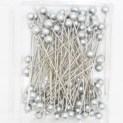 Epingle à tête coloris Argent 100 pces Diam 6 mm x 65 mm