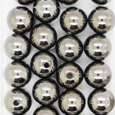 Perle métallique 14 mm coloris Anthracite par 35