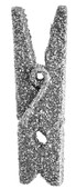 Mini pince à linge bois Pailletée ARGENT set de 6 pièces