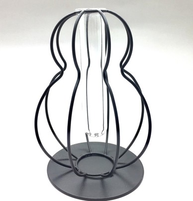 support métallique avec éprouvette en verre