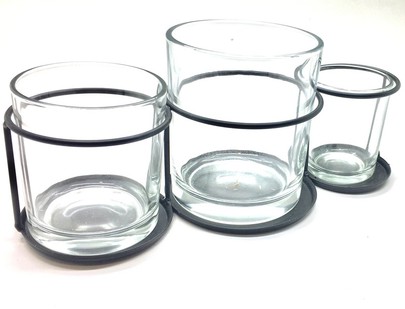 Présentoir métal plus 3 verres 