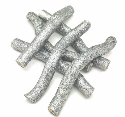 Bois flotté pailleté couleur argent