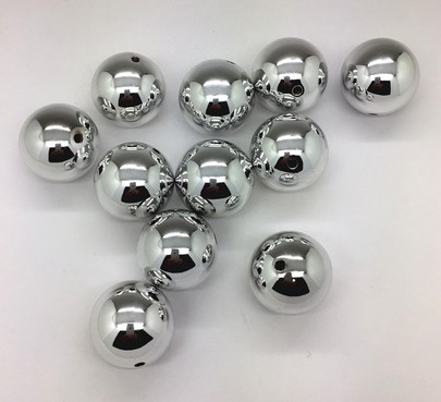 Grosse Perle Métallique Coloris Argenté