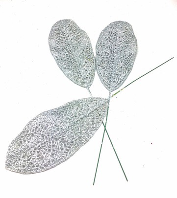 FEUILLE PAILLETEE Argent sur pique
