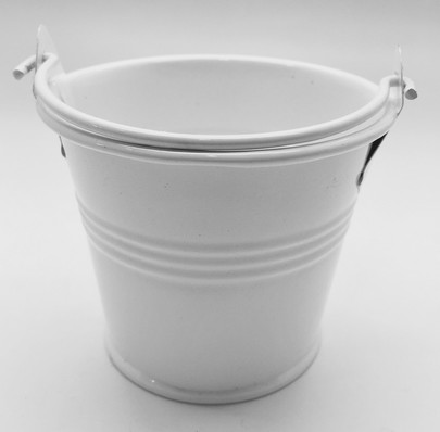 Seau zinc laqué blanc