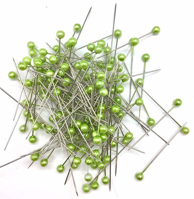 Epingle à tête coloris Vert anis 150 pces Diam 4 mm x 40 mm