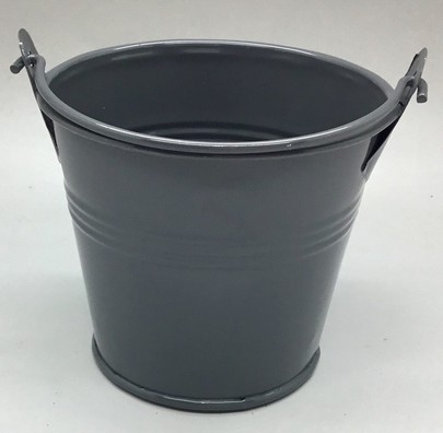 Seau zinc laqué Diamètre 8 cm couleur gris souris