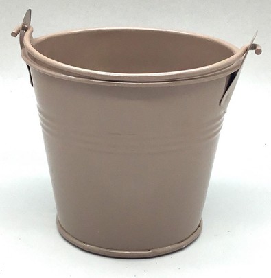 Seau zinc laqué Diamètre 8 cm couleur marron glacé