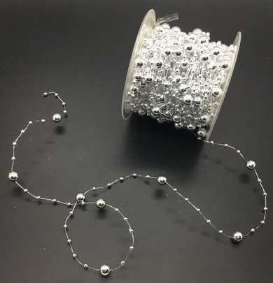 Guirlande de perle argent par 1,50M
