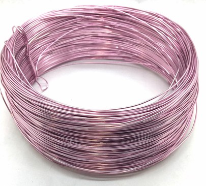 Fil alu déco métallique OASIS 1 mm coloris rose.