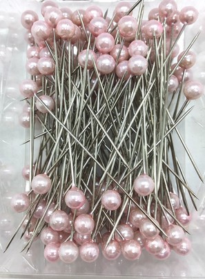 Epingle à tête coloris Rose tendre 100 pces Diam 6 mm x 65 mm