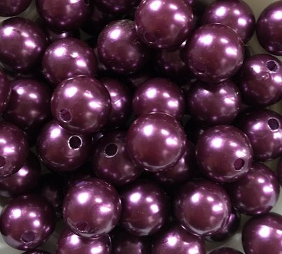 Perle 14 mm coloris Aubergine par 35.
