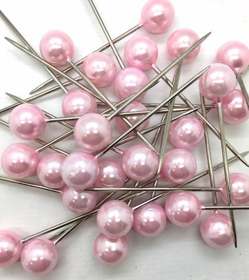 Epingle à tête coloris Rose 50 pces Diam 10 mm x 60 mm