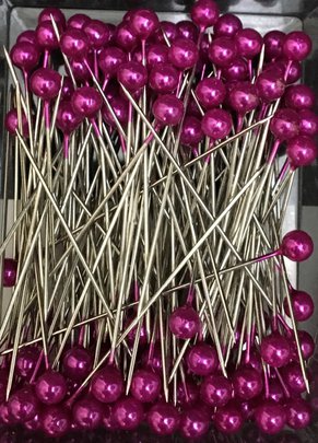 Epingle à tête coloris Fushia 144 pces Diam 5 mm x 55 mm