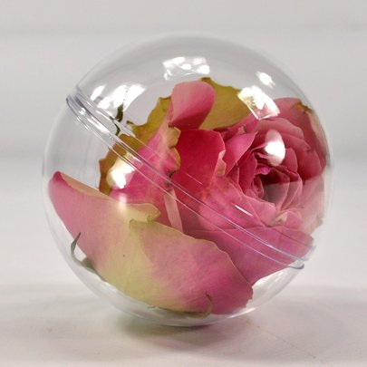 Boule à garnir Plexiglass 12 cm par 1 pièce.