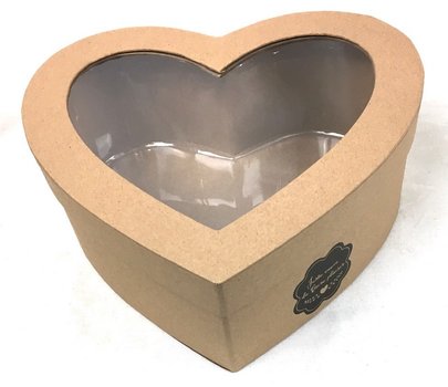 Boite à Chapeau Coeur Kraft