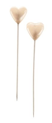 Epingle Mini Coeur Champagne Nacré x 5