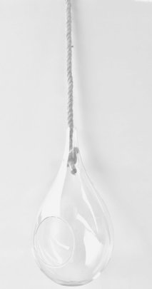 Suspension goutte d'eau en verre avec corde Petit Modèle